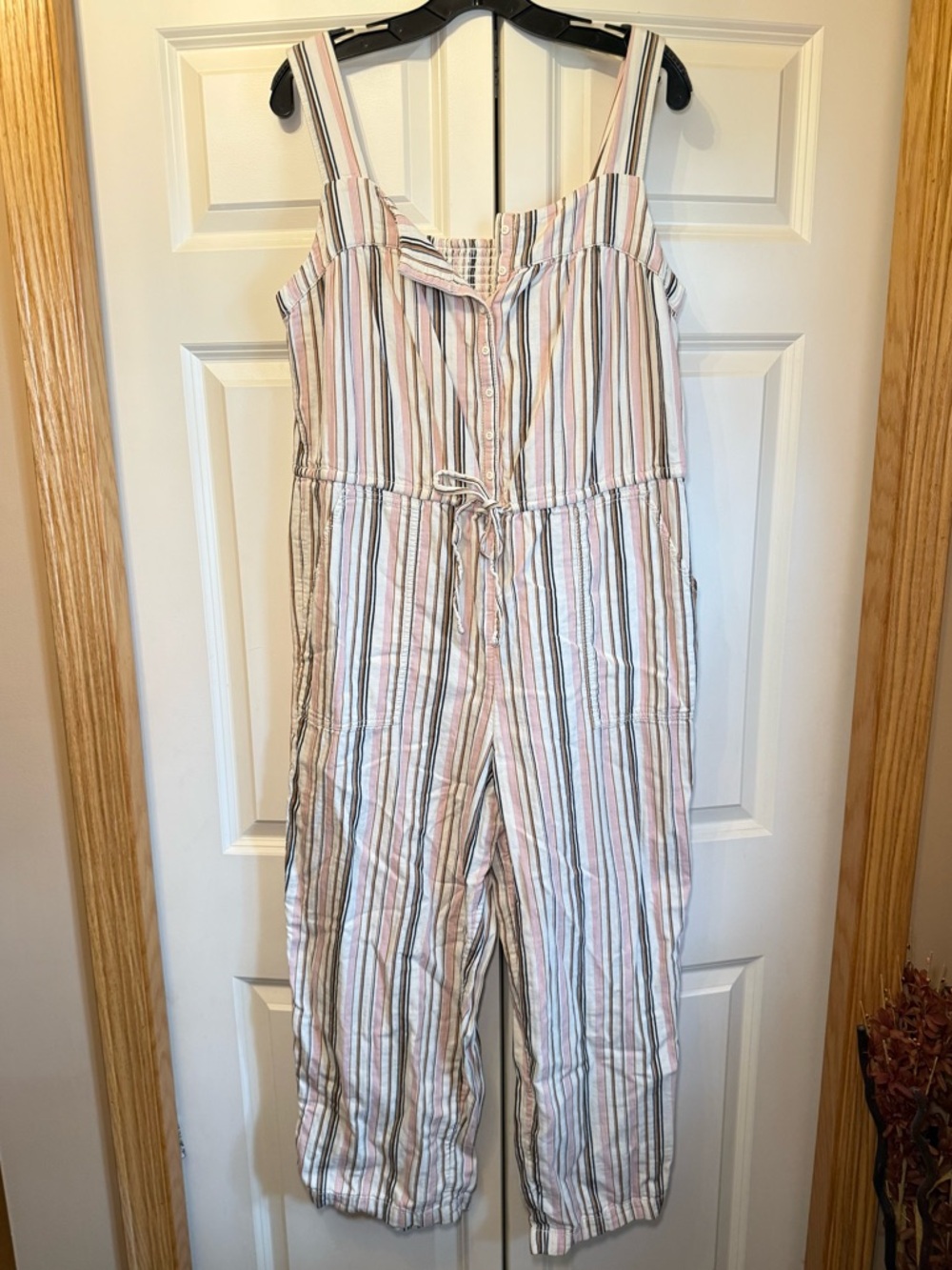 Old Navy Striped Pink, Navy, Tan, & Cream Jumpsuit